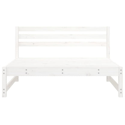 Garden Middle Sofa White 120x80 cm Solid Wood Pine