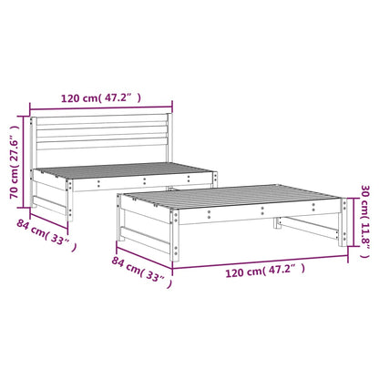 2 Piece Garden Lounge Set Solid Wood Douglas