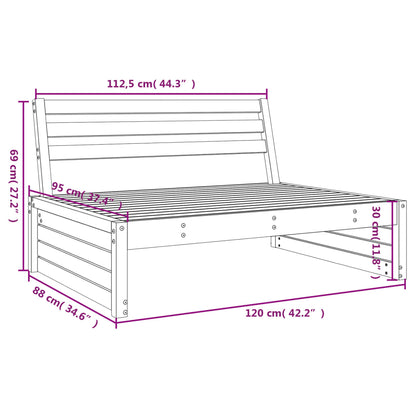 Garden Middle Sofa 120x80 cm Solid Wood Pine