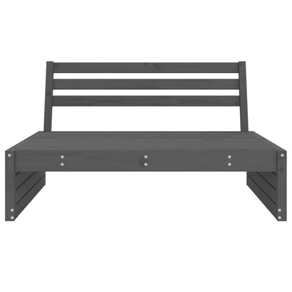 Garden Middle Sofa Grey 120x80 cm Solid Wood Pine
