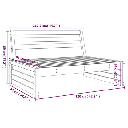 Garden Middle Sofa 120x80 cm Solid Wood Douglas