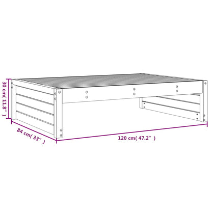 Garden Footstool White 120x80 cm Solid Wood Pine
