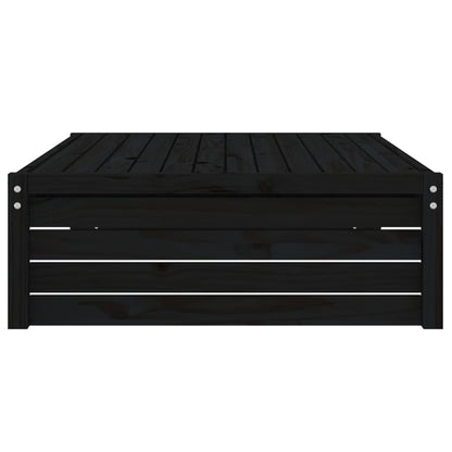 Garden Footstool Black 120x80 cm Solid Wood Pine