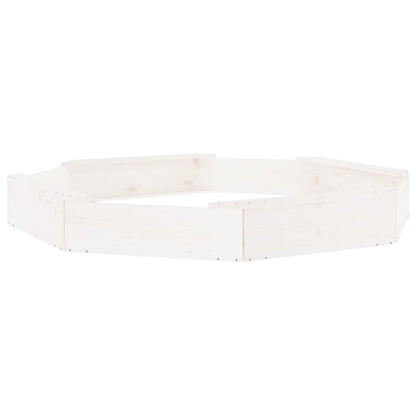 Sandbox with Seats White Octagon Solid Wood Pine