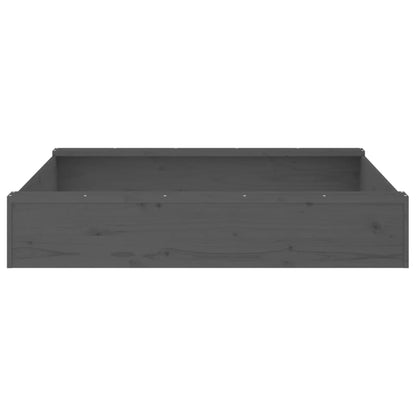 Sandbox with Seats Grey Square Solid Wood Pine