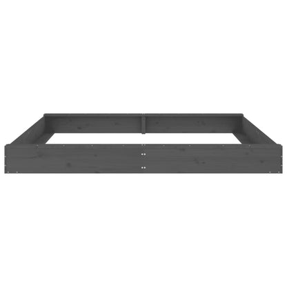 Sandbox with Seats Grey Square Solid Wood Pine