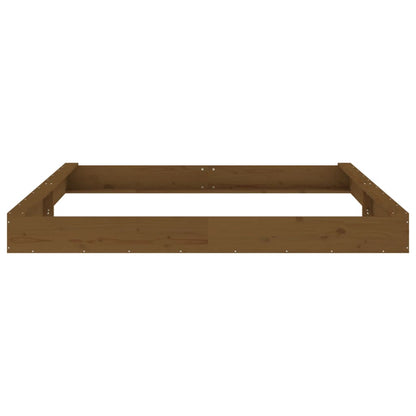 Sandbox with Seats Honey Brown Square Solid Wood Pine