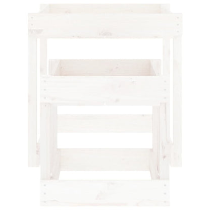Sand Tables 2 pcs White Solid Wood Pine
