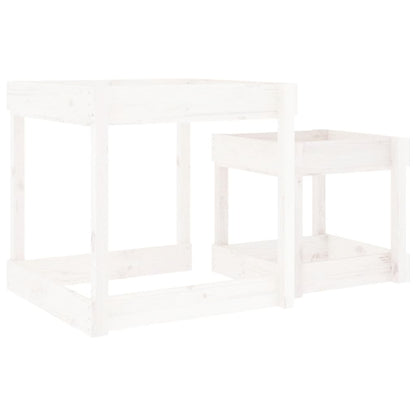 Sand Tables 2 pcs White Solid Wood Pine