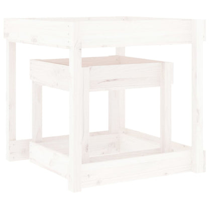 Sand Tables 2 pcs White Solid Wood Pine