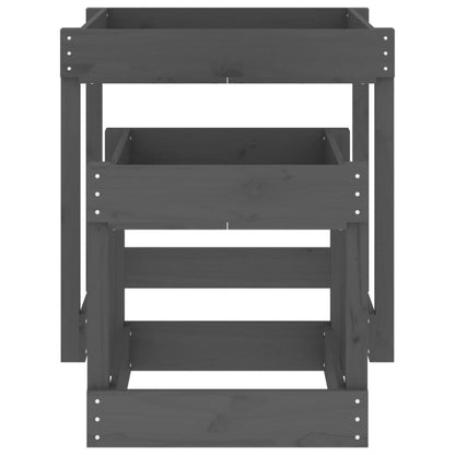 Sand Tables 2 pcs Grey Solid Wood Pine