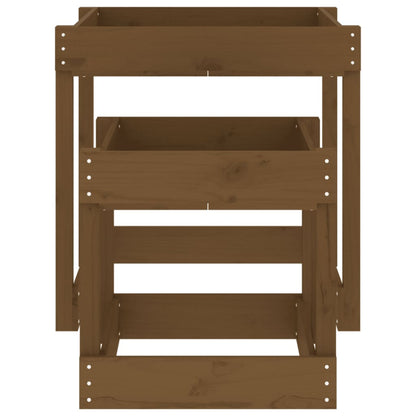 Sand Tables 2 pcs Honey Brown Solid Wood Pine