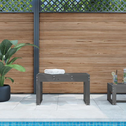 Garden Bench Grey 80x38x45 cm Solid Wood Pine
