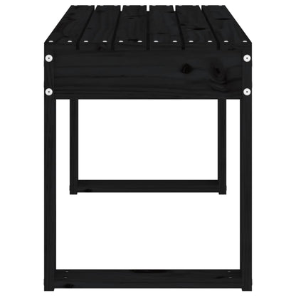 Garden Bench Black 80x38x45 cm Solid Wood Pine