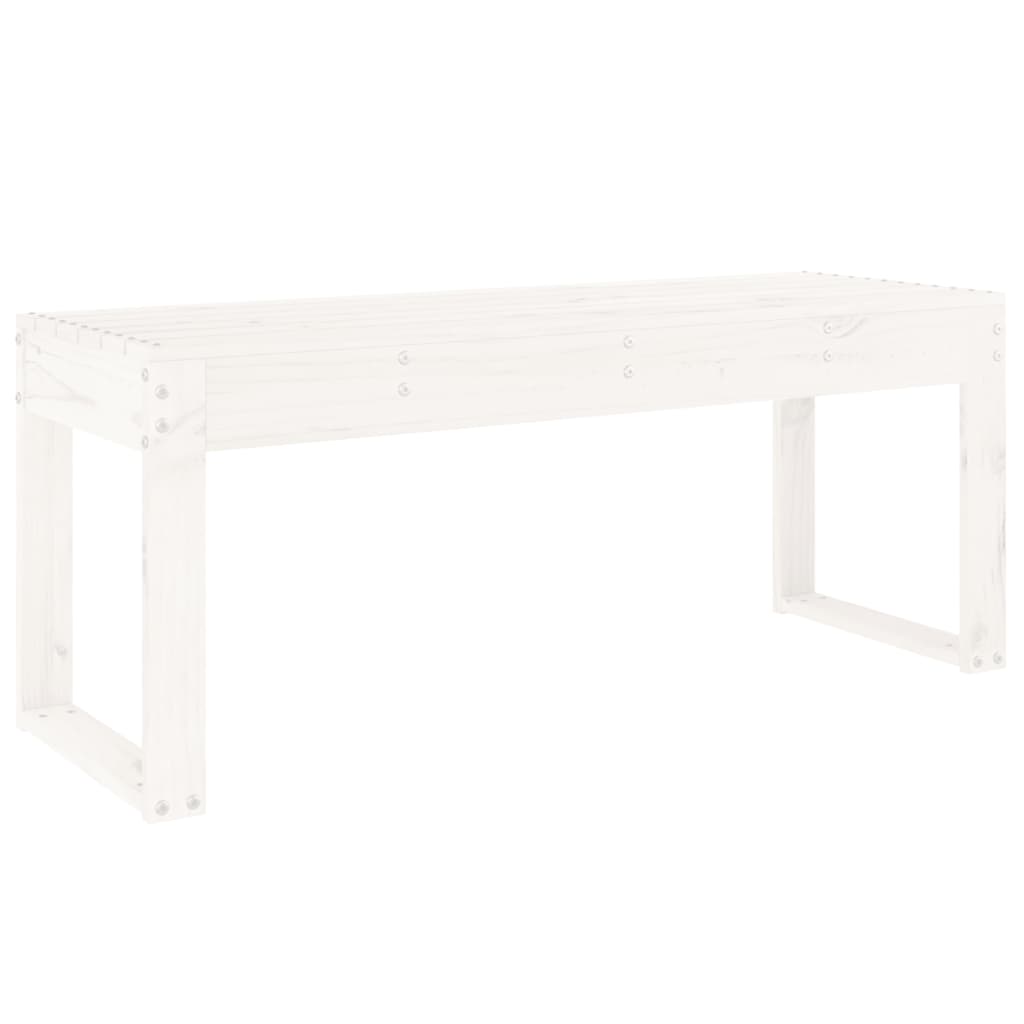 Garden Bench White 110x38x45 cm Solid Wood Pine