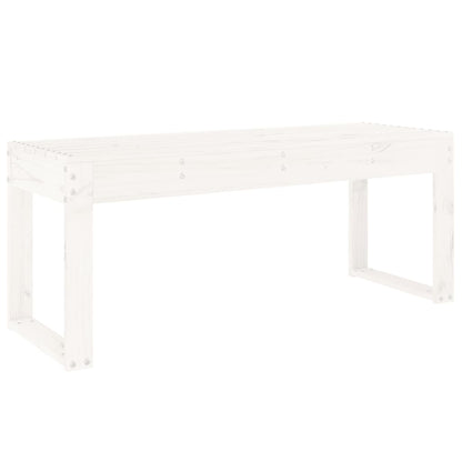 Garden Bench White 110x38x45 cm Solid Wood Pine