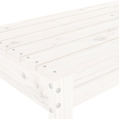 Garden Bench White 110x38x45 cm Solid Wood Pine