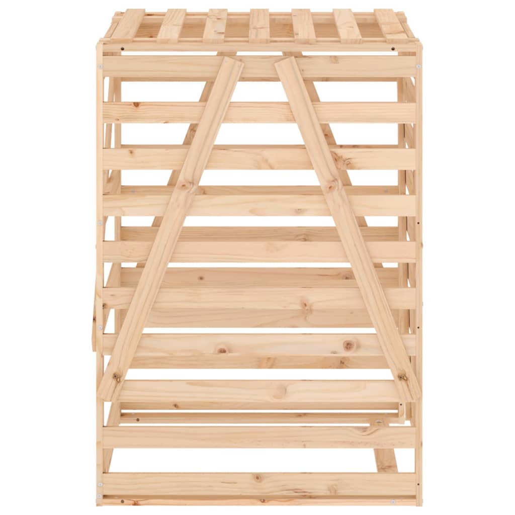 Wheelie Bin Storage 84x90x128.5 cm Solid Wood Pine
