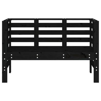 Garden Bench Black 111.5x53x71 cm Solid Wood Pine