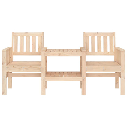 Garden Bench with Table 2-Seater Solid Wood Pine