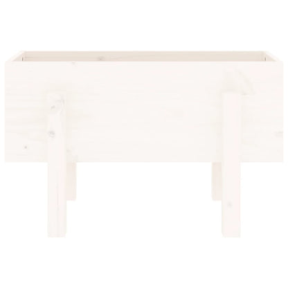 Garden Planter White 62x30x38 cm Solid Wood Pine