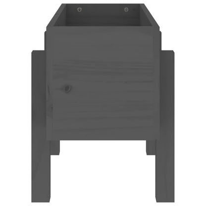 Garden Planter Grey 62x30x38 cm Solid Wood Pine