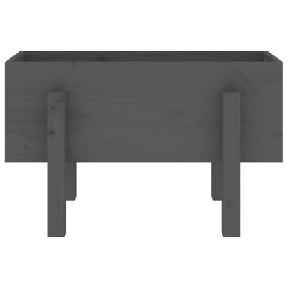 Garden Planter Grey 62x30x38 cm Solid Wood Pine