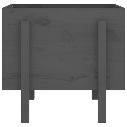 Garden Planter Grey 62x50x57 cm Solid Wood Pine