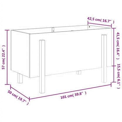 Garden Raised Bed White 101x50x57 cm Solid Wood Pine