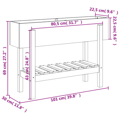 Garden Raised Bed 101x30x69 cm Solid Wood Pine