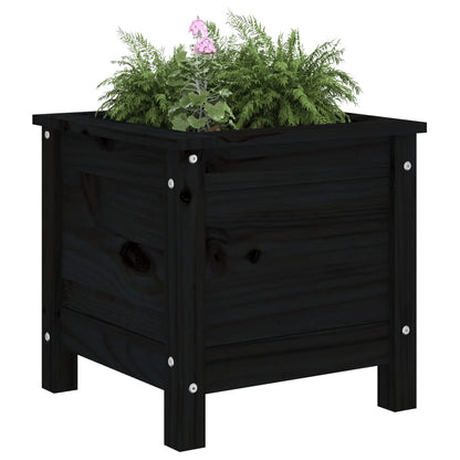 Garden Planter Black 40x40x39 cm Solid Wood Pine