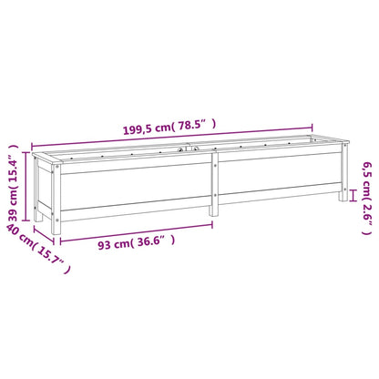 Garden Raised Bed 199.5x40x39 cm Solid Wood Pine