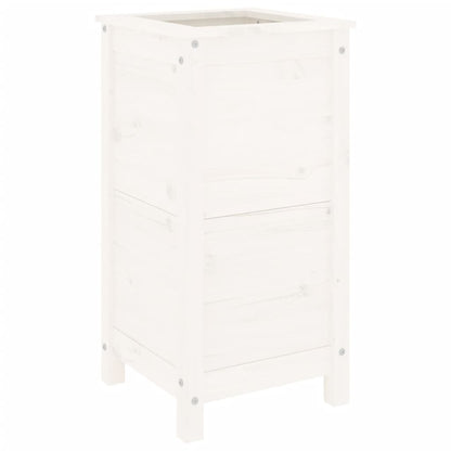 Garden Planter White 40x40x78 cm Solid Wood Pine