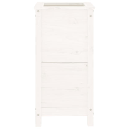 Garden Planter White 40x40x78 cm Solid Wood Pine