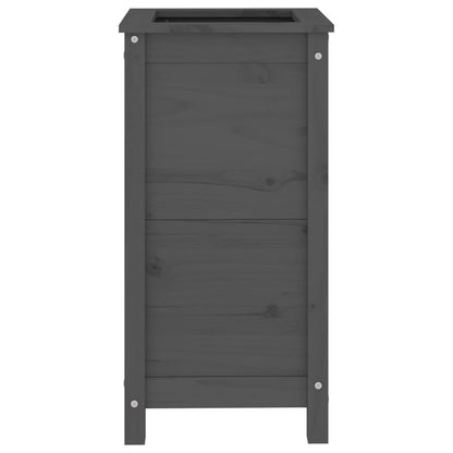 Garden Planter Grey 40x40x78 cm Solid Wood Pine