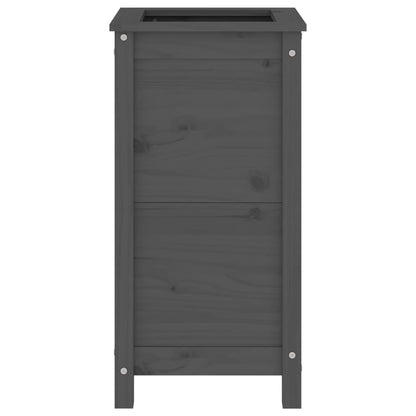 Garden Planter Grey 40x40x78 cm Solid Wood Pine