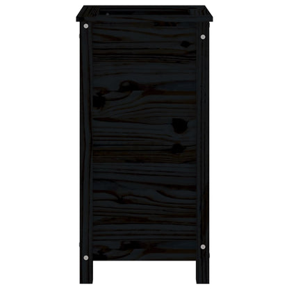 Garden Planter Black 40x40x78 cm Solid Wood Pine