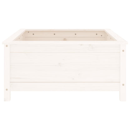Garden Planter White 82.5x82.5x39 cm Solid Wood Pine
