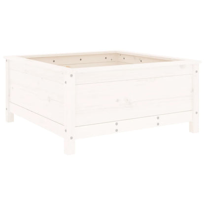 Garden Planter White 82.5x82.5x39 cm Solid Wood Pine