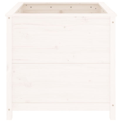 Garden Planter White 82.5x82.5x78 cm Solid Wood Pine