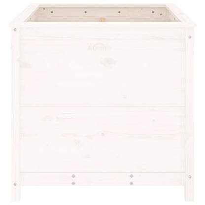 Garden Planter White 82.5x82.5x78 cm Solid Wood Pine