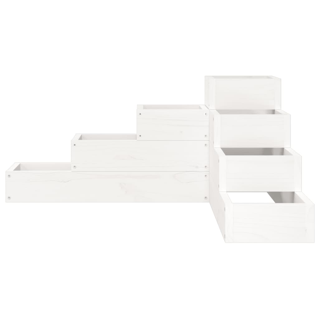 Garden Planter 4-Tier 80.5x79x36 cm White Solid Wood Pine