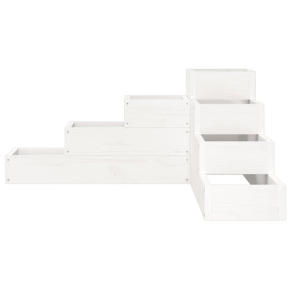 Garden Planter 4-Tier 80.5x79x36 cm White Solid Wood Pine