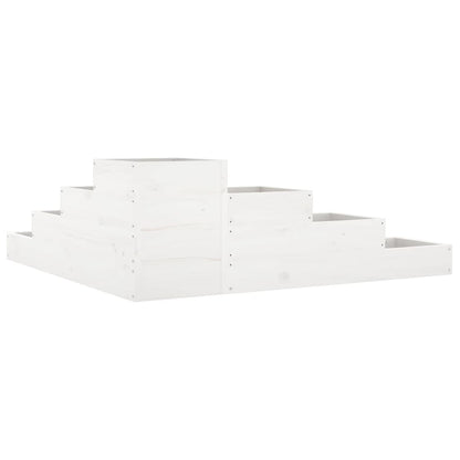 Garden Planter 4-Tier 106x104.5x36 cm White Solid Wood Pine