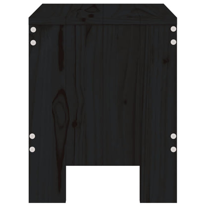 Garden Stools 2 pcs Black 40x36x45 cm Solid Wood Pine