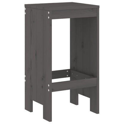 Bar Stools 2 pcs Grey 40x36x75 cm Solid Wood Pine