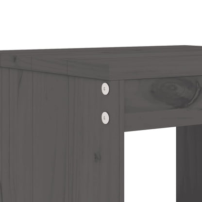 Bar Stools 2 pcs Grey 40x36x75 cm Solid Wood Pine