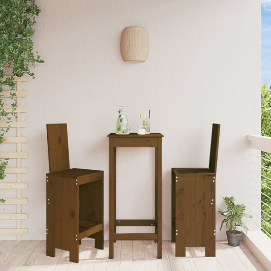 Bar Stools 2 pcs Honey Brown 40x42x120 cm Solid Wood Pine