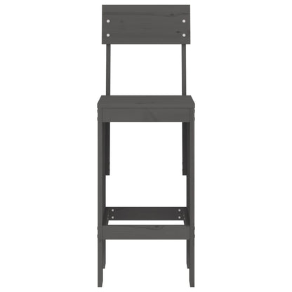 Bar Stools 2 pcs Grey 40x48.5x115.5 cm Solid Wood Pine