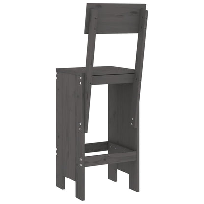 Bar Stools 2 pcs Grey 40x48.5x115.5 cm Solid Wood Pine